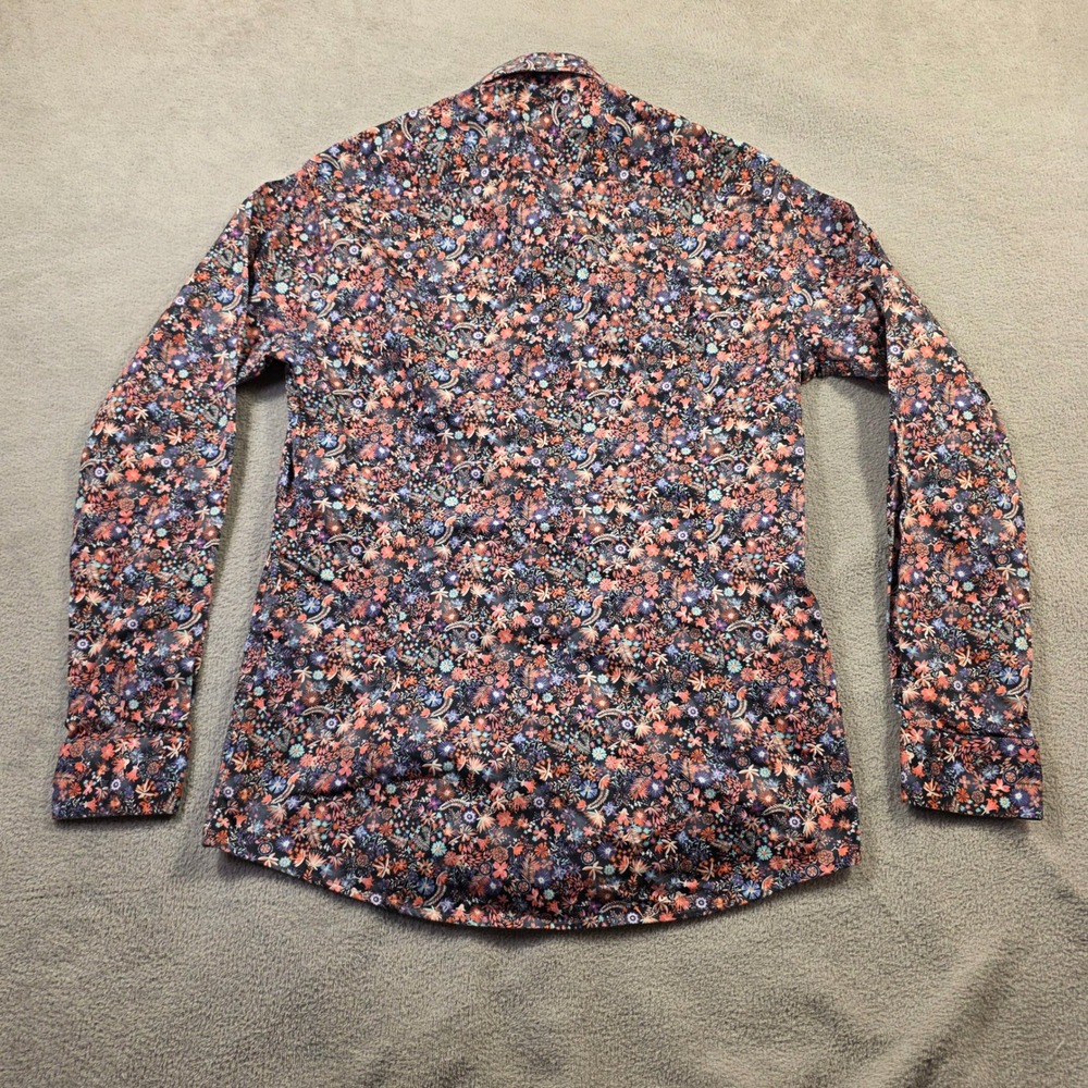 Kurt River Button Down Shirt Mens L Multicolor Floral Slim Fit Streetwear Cotton - Picture 7 of 7